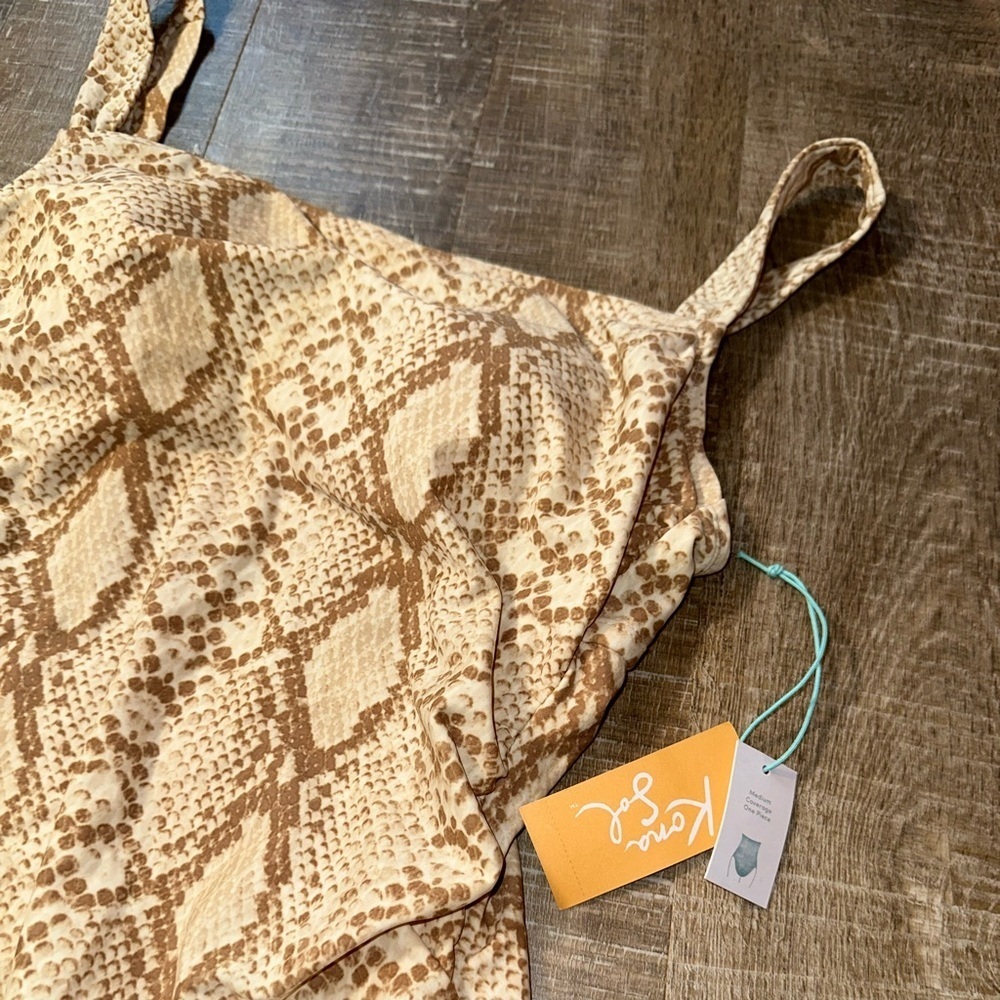 Kona Sol NWT Snake Print One Piece Swimsuit - Brown and Tan - Picture 2 of 9